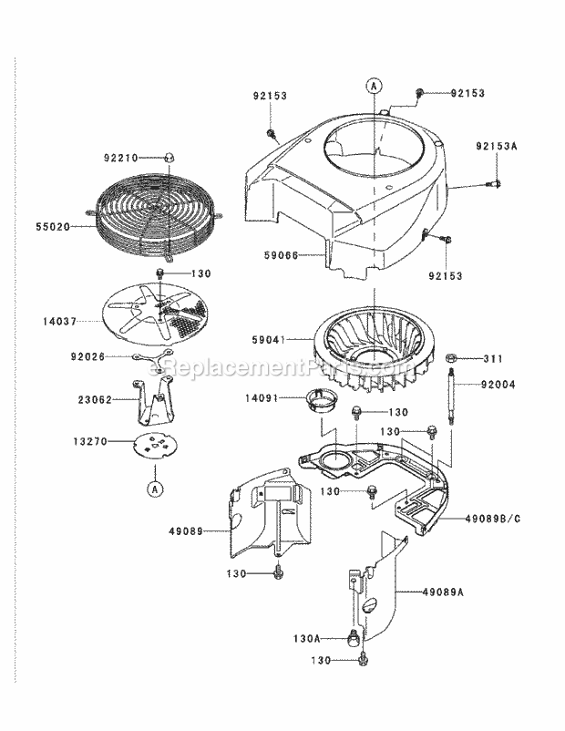 Fh721v As26 Cooling Equipment Diagram and Parts List for 53BB5D8X750-25HP-OHV Cub Cadet Lawn Tractor